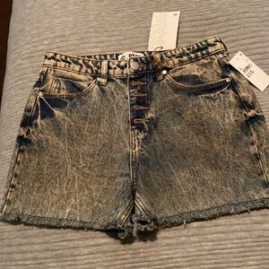 PTCL ethically friendly Indigo Tint Washed Button Fly  jean shorts size 27